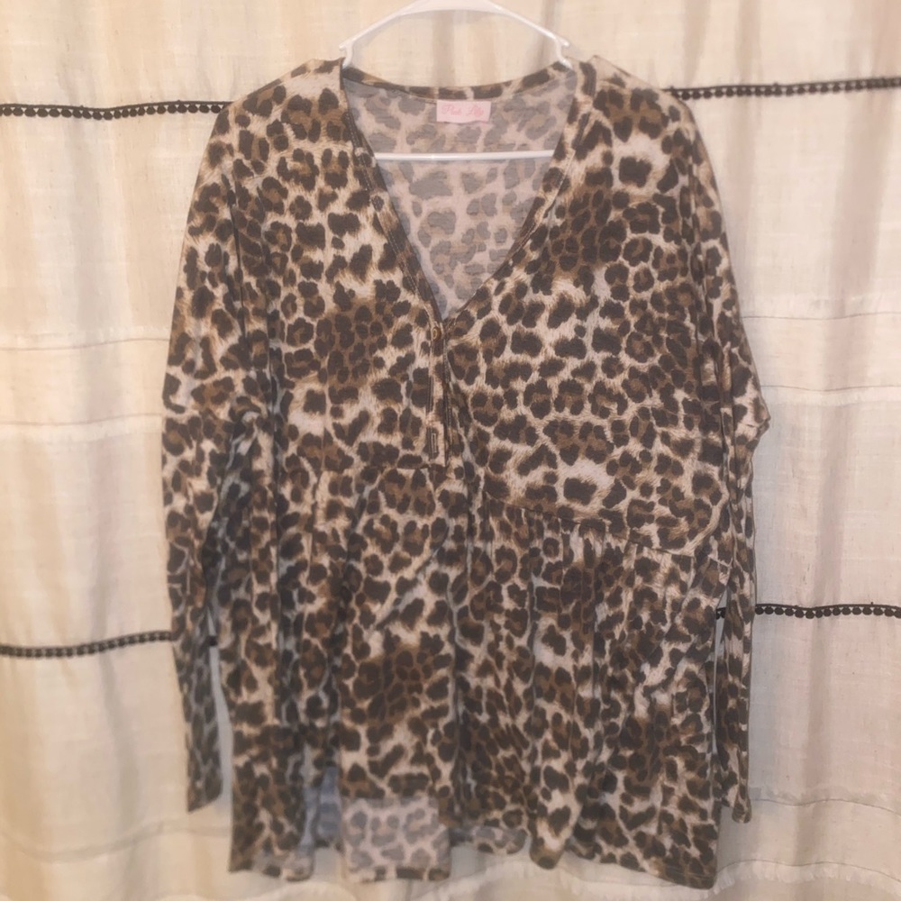 Cheetah Print Long Sleeve Tunic